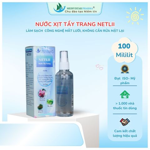 Nước tẩy trang hoa hồng Netlii cho da nhạy cảm, da khô, da dầu mụn