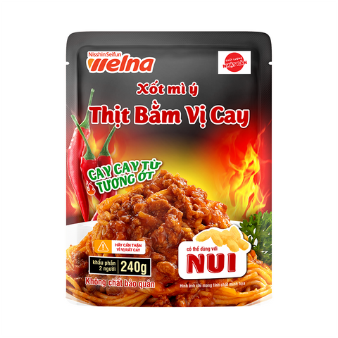 Nước Sốt Mì Ý Nisshin Hương Vị Thịt Bằm Cay 240g - Tiện Lợi, Ngon Miệng Cho Bữa Ăn Gia Đình