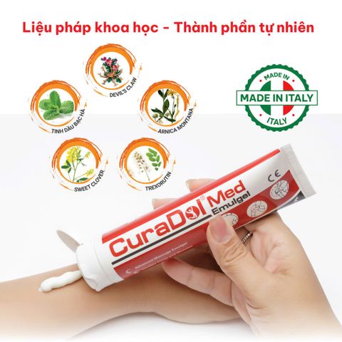 Gel bôi Curadol Med Emugel 100ml - Giảm đau và sưng tấy hiệu quả, hỗ trợ chăm sóc sức khỏe xương khớp, xuất xứ Italy