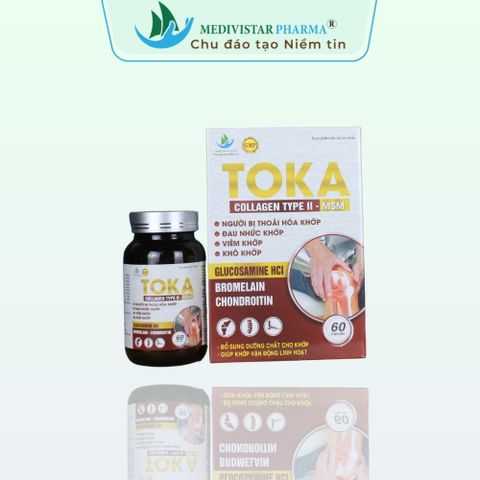 Viên uống Toka hỗ trợ xương khớp - 60 viên Glucosamine, Chondroitin, MSM, Vitamin D3 - Giảm đau khớp, cải thiện sự linh hoạt