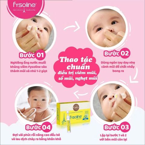 Nước Muối Sinh Lý Fysoline - Hồng (hộp 5 ống) - Sản phẩm vệ sinh mũi cho trẻ em và người lớn, hỗ trợ giảm ngạt mũi hiệu quả.