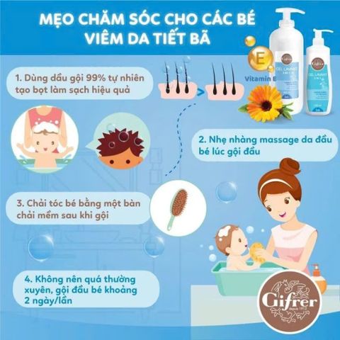 Sữa Tắm Gội 2 Trong 1 Cho Bé Gifrer Gel Lavant 500ml - Chăm Sóc Da Nhạy Cảm, Không Chất Độc Hại, Dưỡng Ẩm Mềm Mại