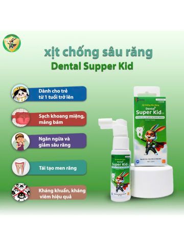 Xịt Chống Sâu Răng Dental Super Kid 50ml - Bảo Vệ Răng Miệng Cho Trẻ Em, Ngăn Ngừa Sâu Răng Hiệu Quả, Hương Vị Trái Cây Thích Hợp