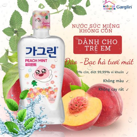 Nước Súc Miệng Garglin Không Cồn 750ml - Chăm Sóc Sức Khỏe Răng Miệng An Toàn Cho Người Lớn Và Trẻ Em Từ 6 Tuổi Trở Lên