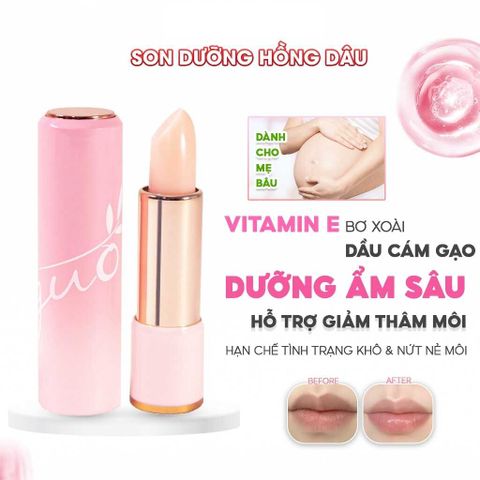 Son Dưỡng Hồng Dâu GUO - Rose Touch Lip Balm 5g Cho Bà Bầu, Dưỡng Ẩm Môi, Tự Nhiên và An Toàn