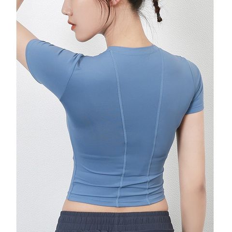 Áo Thun Croptop Nữ Tập Gym, Yoga, Zumba - Vải Polyester Cao Cấp Mịn, Form Body - Thời Trang Năng Động, Mặc Đi Chơi, Tặng Kèm Mút Độn Ngực