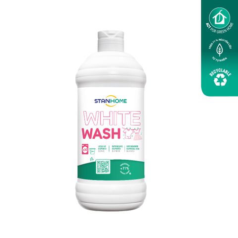 Nước Giặt Đậm Đặc Stanhome White Wash 750ml - Giữ Đồ Trắng Sáng Nguyên Liệu Tự Nhiên, Hiệu Quả Từ Nhiệt Độ 20°C