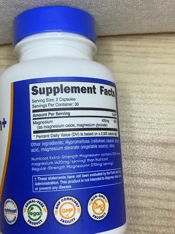MAGNESIUM EXTRA STRENGTH-NUTRICOST-420MG-60VIEN-XƯƠNG-CƠ BẮP- TIM MẠCH