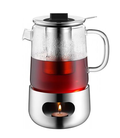 Ấm Pha Trà Thủy Tinh WMF SensiTea 1.3L - Có Rây Lọc & Đế Nến Giữ Nhiệt, Thiết Kế Sang Trọng, Dùng Cho Trà Lá Tươi