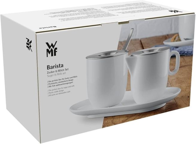 Bộ 2 Hũ Đựng Đường và Sữa WMF Barista - Gốm Cao Cấp và Thép Không Gỉ, Thiết Kế Sang Trọng, Dễ Dàng Vệ Sinh