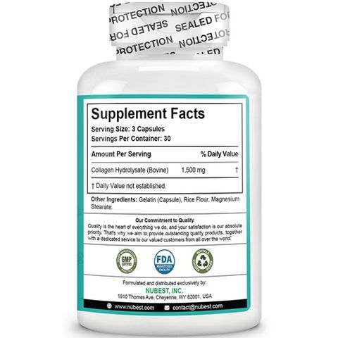 Viên Uống Collagen NuBest Thủy Phân - 90 Viên Hỗ Trợ Làm Đẹp Da, Ngừa Nếp Nhăn, Từ Mỹ, Sản Phẩm Chất Lượng Cao