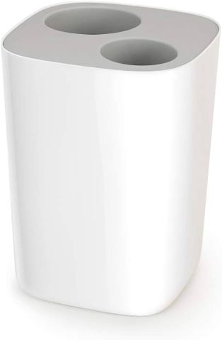 Thùng rác nhà tắm 2 ngăn Joseph Joseph 70514 Split 8L - Thiết kế hiện đại, màu trắng xám, chứa rác hiệu quả cho phòng tắm
