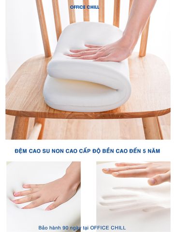 Đệm Lót Ngồi Ghế Gỗ OFFICE CHILL - Nệm Cao Su Non Thoáng Khí Cho Ghế Văn Phòng, Hỗ Trợ Sức Khỏe Người Dùng, Giảm Đau Mỏi
