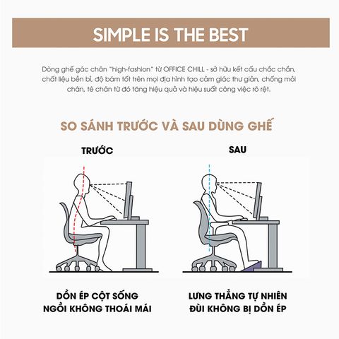 Ghế Gác Chân Công Thái Học Office Chill - Ghế Kê Chân Văn Phòng Thoải Mái, Điều Chỉnh Cao Cấp, Massage, Giải Tỏa Căng Thẳng