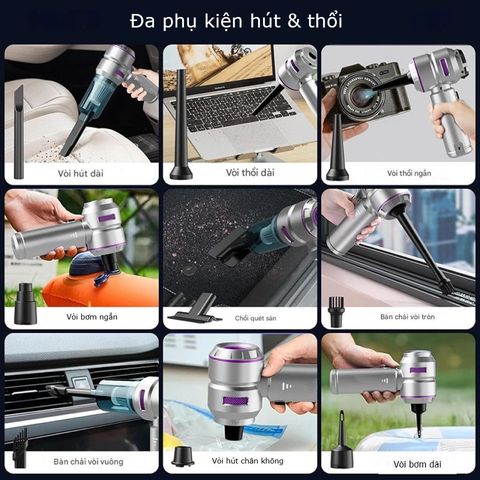 Máy hút bụi ô tô cầm tay đa năng Suitu ST-6659 Plus công suất lớn, động cơ không chổi than