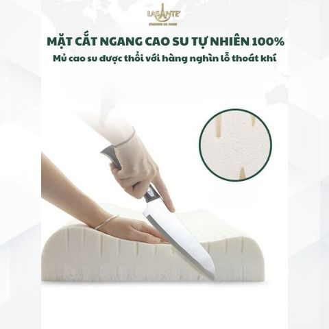 Gối Cao Su Thấp 4 Cm Form Lượn Sóng - Chính Hãng Lasante