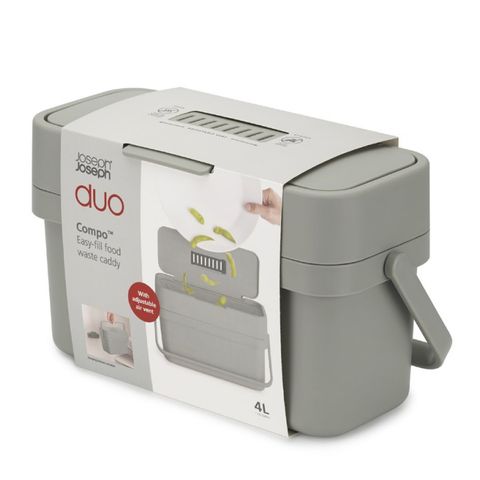 Thùng Rác Hữu Cơ Joseph Joseph Duo Compo 4L - Thiết Kế Tinh Gọn, Điều Chỉnh Độ Ẩm, Thùng Rác Cho Nhà Bếp Hoàn Hảo