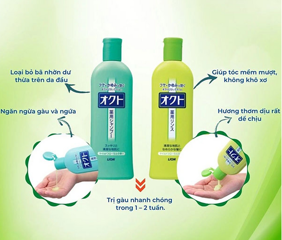 Dầu Gội Xả Lion Okuto Nhật Bản 320ml - Giảm Gàu, Ngứa, Dưỡng Mượt Tóc Tự Nhiên, Chăm Sóc Da Đầu Khỏe Mạnh