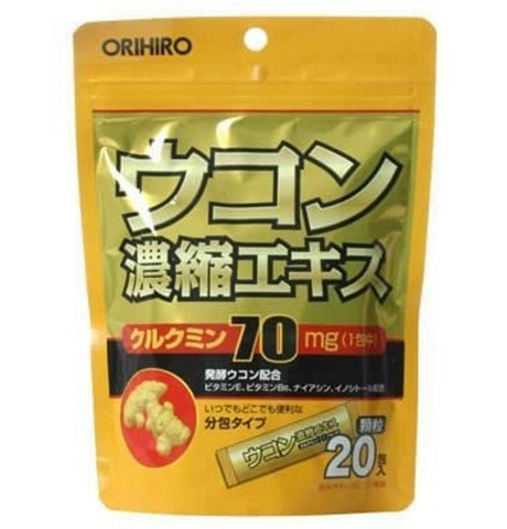 Tinh Bột Nghệ Giải Rượu Orihiro Nhật Bản - Hỗ Trợ Giải Độc Gan và Giảm Say, 20 Gói (70mg)