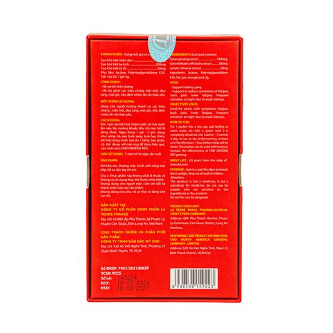 CND Ginseng Red Nhân Sâm Hòa Tan - Tăng Cường Sức Khỏe, Bổ Thận, Giảm Mệt Mỏi (Hộp 30 Gói)