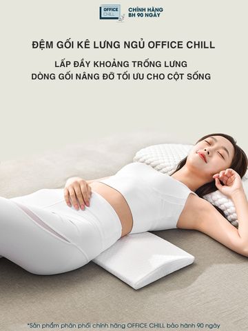 Đệm Kê Lưng Ngủ OFFICE CHILL - Đệm Memory Foam Cao Su Non Hỗ Trợ Đau Lưng, Thoát Vị Đĩa Đệm, Giấc Ngủ Thoải Mái