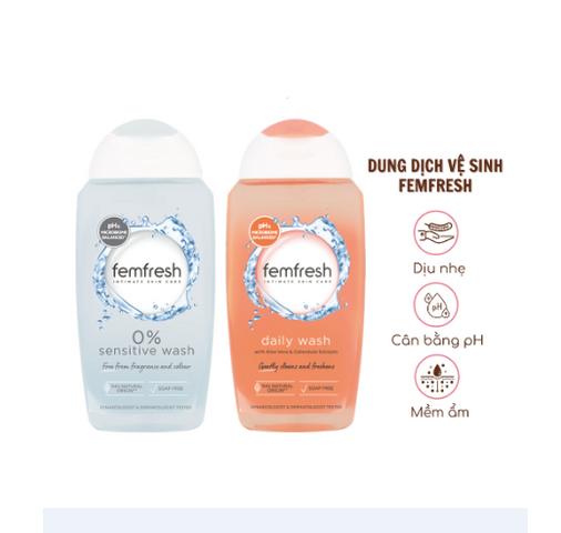 Dung Dịch Vệ Sinh Phụ Nữ Femfresh Cao Cấp Hằng Ngày 250ml - Sạch Sẽ, Tươi Mát, Không Gây Dị Ứng, Dành Cho Da Nhạy Cảm