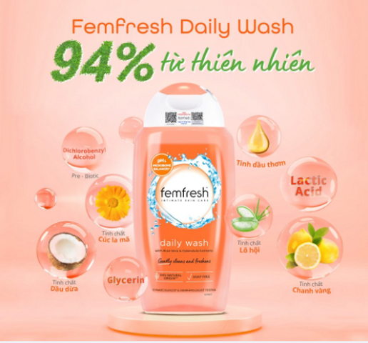 Dung Dịch Vệ Sinh Phụ Nữ Femfresh Cao Cấp Hằng Ngày 250ml - Sạch Sẽ, Tươi Mát, Không Gây Dị Ứng, Dành Cho Da Nhạy Cảm
