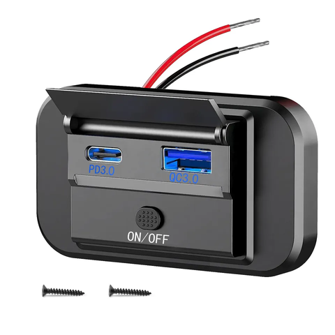 Tẩu Sạc Nhanh 67W Cho Xe Máy, Ô Tô, Tàu Thuyền - 2 Cổng Type C & USB, Sạc Nhanh Điện Thoại Samsung, iPhone, LG