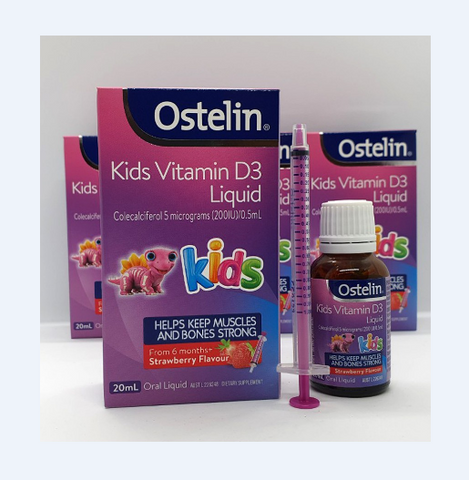 Vitamin D Ostelin Liquid Kids 20ml – Vitamin D Dạng Nước Hỗ Trợ Phát Triển Xương Cho Trẻ Em, Dễ Uống, Úc