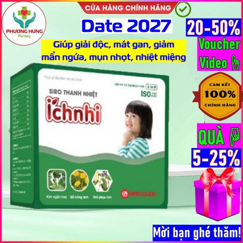Siro Thanh Nhiệt Tiêu Độc Ích Nhi - Hỗ Trợ Giải Độc, Mát Gan, Giảm Mẩn Ngứa, Nhiệt Miệng - Hộp 20 Ống 10ml