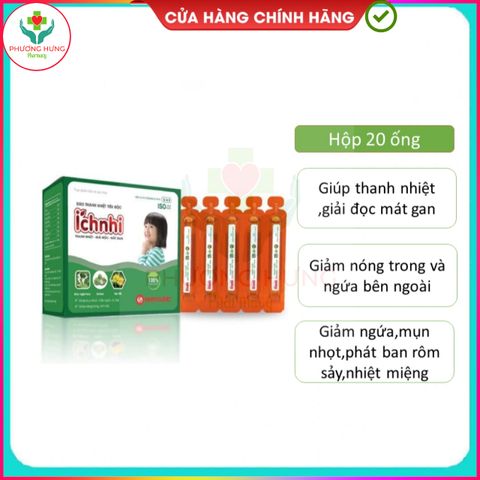 Siro Thanh Nhiệt Tiêu Độc Ích Nhi - Hỗ Trợ Giải Độc, Mát Gan, Giảm Mẩn Ngứa, Nhiệt Miệng - Hộp 20 Ống 10ml