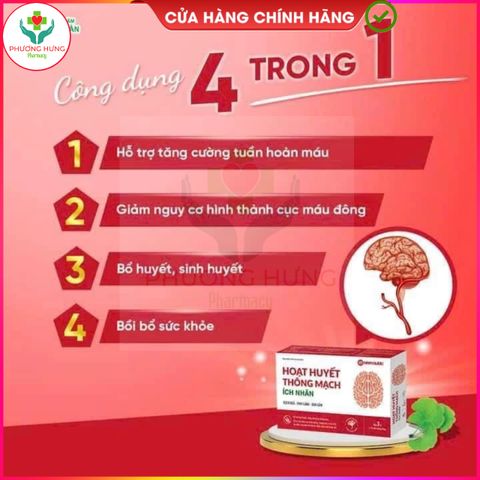 Hoạt Huyết Thông Mạch Ích Nhân - Hỗ Trợ Hoạt Huyết & Tăng Cường Lưu Thông Máu - Hộp 3 Vỉ x 10 Viên