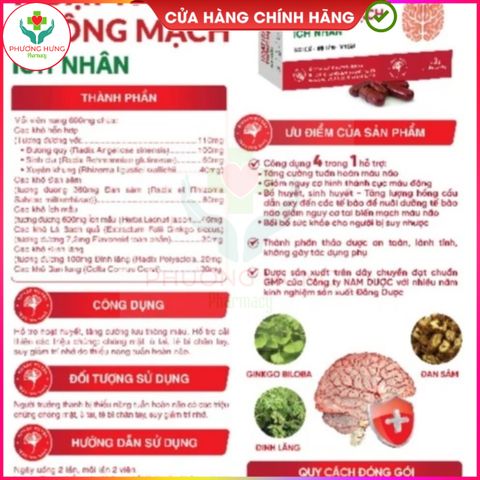 Hoạt Huyết Thông Mạch Ích Nhân - Hỗ Trợ Hoạt Huyết & Tăng Cường Lưu Thông Máu - Hộp 3 Vỉ x 10 Viên