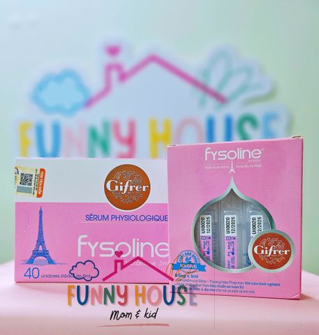 Nước Muối Sinh Lý Fysoline - Hồng (hộp 5 ống) - Sản phẩm vệ sinh mũi cho trẻ em và người lớn, hỗ trợ giảm ngạt mũi hiệu quả.