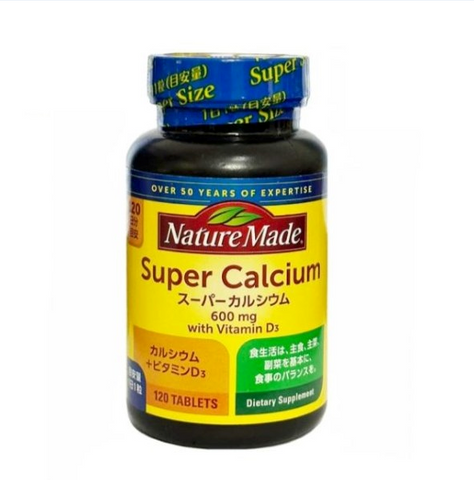 Viên uống Super Canxi Nature Made 120 viên - Bổ sung Canxi và Vitamin D cho xương chắc khỏe, hỗ trợ sức đề kháng, sản phẩm Nhật Bản