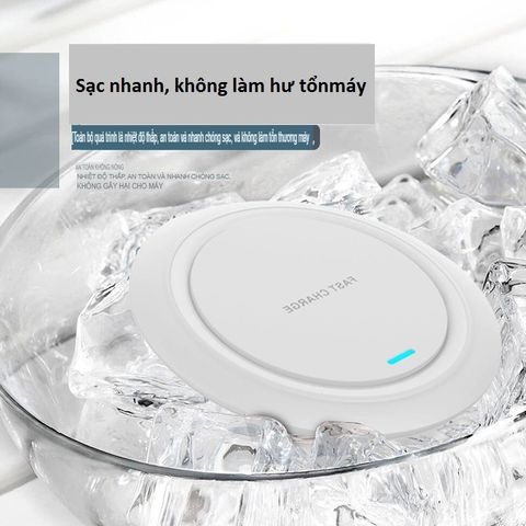 Bộ Sạc Không Dây Nhanh 15W Q18B Cho Apple Huawei - Tương Thích Qi, Sạc An Toàn, Tiện Lợi, Tích Hợp Bảo Vệ Thông Minh