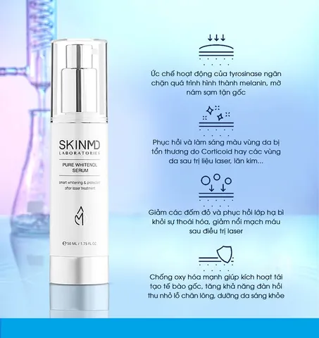 Serum Mờ Nám SkinMD Pure Whitenol 50ml - Dưỡng Sáng Da, Hỗ Trợ Điều Trị Tàn Nhang, Cải Thiện Da Bị Sạm Màu, Xuất Xứ Hàn Quốc