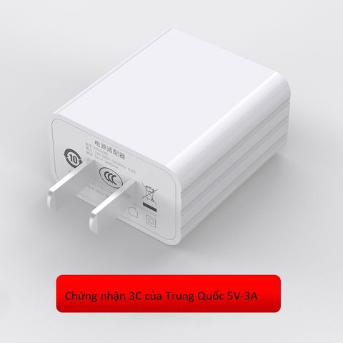 Củ Sạc USB Chống Cháy 5V-3A GAT - Chứng Chỉ UL Mỹ, An Toàn Cho Quạt USB, Đèn LED, Thiết Bị Di Động