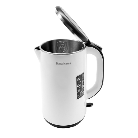 Ấm Siêu Tốc 2 Lớp Inox 304 Nagakawa NAG0321 1.8L - Công Suất 1800W, Thiết Kế Sang Trọng, Tự Ngắt An Toàn, Bình Đun Nước Gia Đình