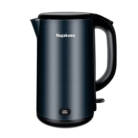 Ấm Siêu Tốc Nagakawa NAG0319 1.8L Inox 304 - Thiết Kế 2 Lớp Sang Trọng, Công Suất 1800W, Chức Năng Giữ Ấm Tiện Lợi