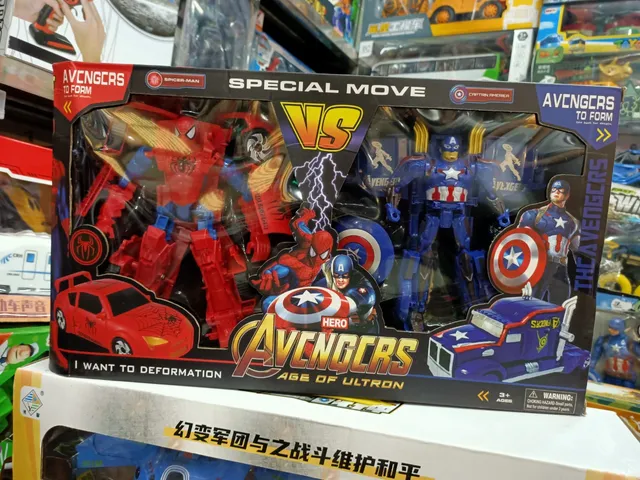 Đồ Chơi Lắp Ghép Biến Hình Xe Ô Tô Robot Siêu Nhân Hulk, Iron Man, Spider-Man & Đội Trưởng Mỹ - Quà Tặng Cho Trẻ Em
