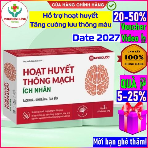 Hoạt Huyết Thông Mạch Ích Nhân - Hỗ Trợ Hoạt Huyết & Tăng Cường Lưu Thông Máu - Hộp 3 Vỉ x 10 Viên