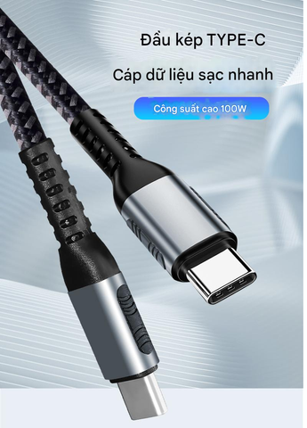 Cáp Sạc Nhanh Type C 100W/240W E-marker - Dây Sạc Bọc Dù Hỗ Trợ Sạc Nhanh Đa Thiết Bị Chất Liệu Bền Bỉ