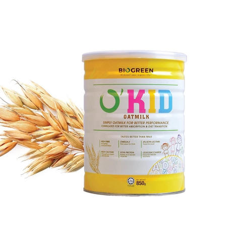 Sữa Yến Mạch Hữu Cơ Biogreen O’Kid - Thức Uống Dinh Dưỡng Giúp Bé Phát Triển Toàn Diện, Giàu Canxi và Omega-3