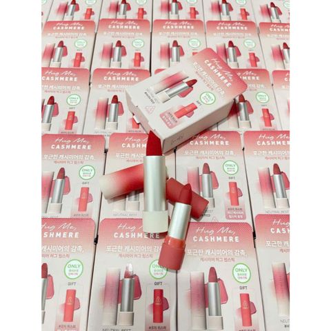 Set Son Thỏi 3CE Cashmere Hug Lipstick (Kèm Son Mini 05 Cozy Hồng Rose)