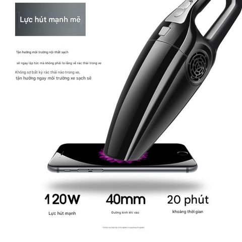 Máy Hút Bụi Cầm Tay 120W Bymaocar - Lý Tưởng Cho Xe Ô Tô, Thiết Kế Gọn Nhẹ, Đầu Hút Đa Năng, Hệ Thống Lọc HEPA Bảo Vệ Sức Khỏe