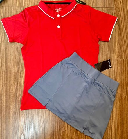 Bộ Đồ Thể Thao Nữ Cổ Trụ - Áo Thun và Quần Váy Tennis, Cầu Lông, Pickleball - Chất Liệu Thun Lạnh Siêu Thoáng Mát, Thời Trang Năng Động