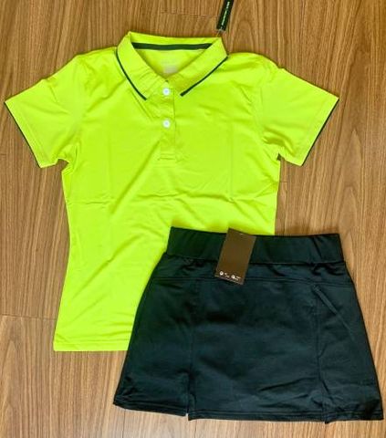 Bộ Đồ Thể Thao Nữ Cổ Trụ - Áo Thun và Quần Váy Tennis, Cầu Lông, Pickleball - Chất Liệu Thun Lạnh Siêu Thoáng Mát, Thời Trang Năng Động