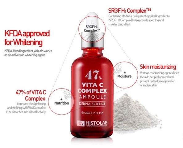 Serum Histolab 47% Vita C Complex Ampoule Trắng Da, Chống Lão Hóa, Tăng Collagen - Dưỡng Ẩm 50ml Cho Mọi Loại Da