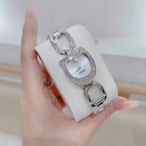 Đồng hồ nữ Guess mặt chữ G viền đá dáng lắc tay xinh